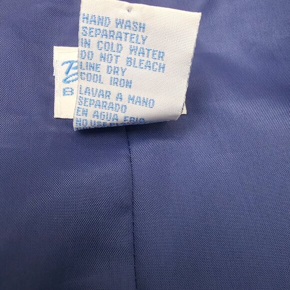 Backroad Blues Vintage Silk Floral Button Up Sleeveless Blue Lightweight Vest - Picture 5 of 5